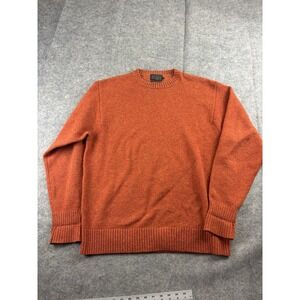 Pendleton Sweater Men XL Orange Wool Knit Crewneck Pullover Washable Granola VTG